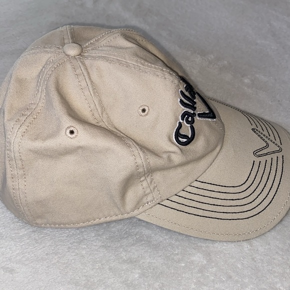 Callaway Golf khaki cotton embroidered brim baseball hat NWOT One Size - Picture 2 of 8